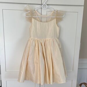 SHEIN Cream Kids Formal Dress with Tulle Sleeves